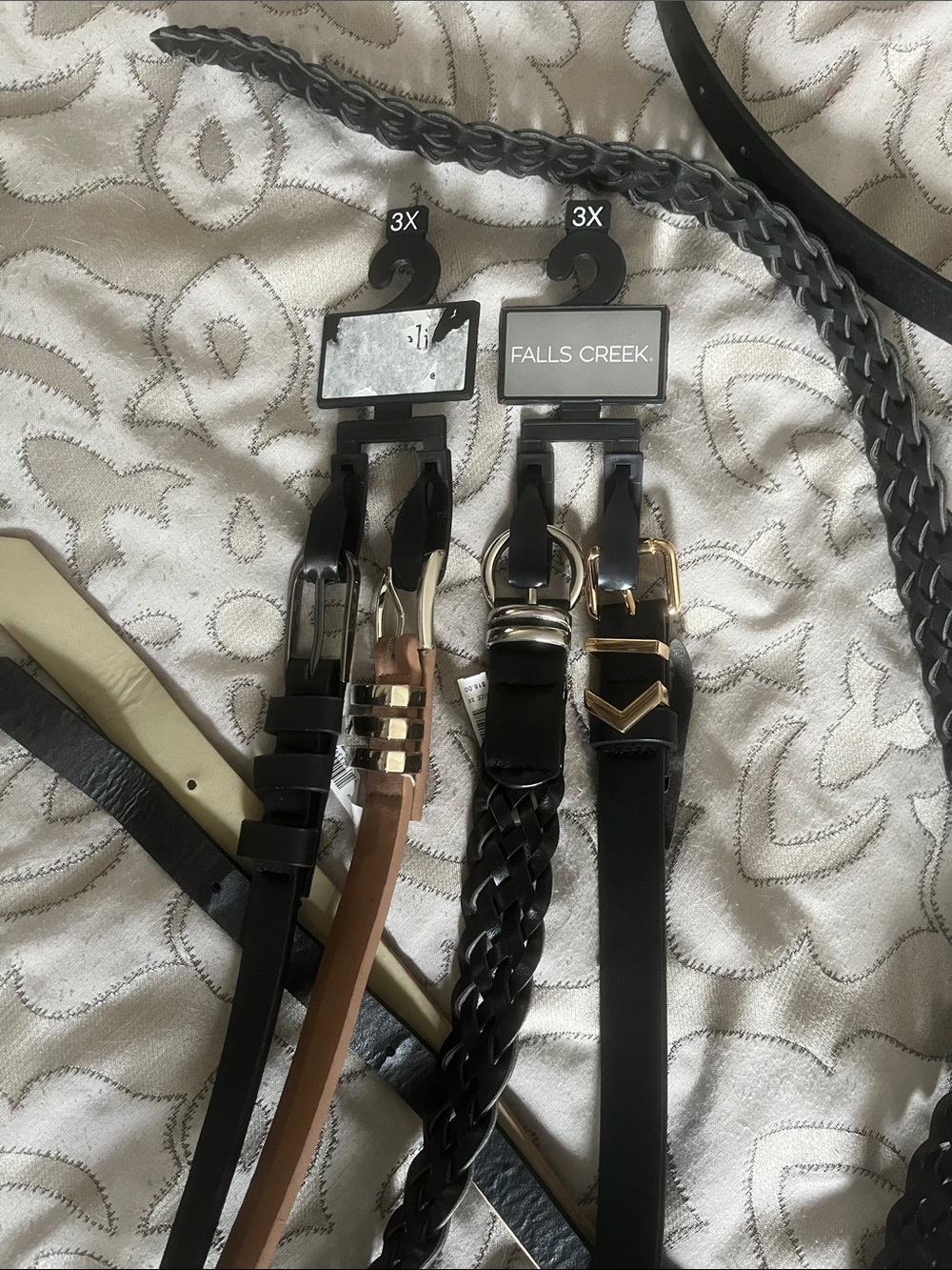 Falls Creek Black and Brown Women's Belts - Mixed Hardware Styles